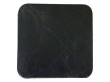Cargar imagen en el visor de la galería, Black Vintage Glazed, Water Buffalo Leather Square Coaster Shapes, 4&quot;x4&quot; - Stonestreet Leather
