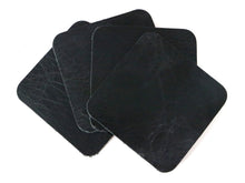 Load image into Gallery viewer, Black Vintage Glazed, Water Buffalo Leather Square Coaster Shapes, 4&quot;x4&quot; - Stonestreet Leather
