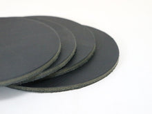 Load image into Gallery viewer, Black West Tan Water Buffalo Leather, Round Coaster Shapes, 4&quot;x4&quot; - Stonestreet Leather
