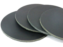 Cargar imagen en el visor de la galería, Black West Tan Water Buffalo Leather, Round Coaster Shapes, 4&quot;x4&quot; - Stonestreet Leather
