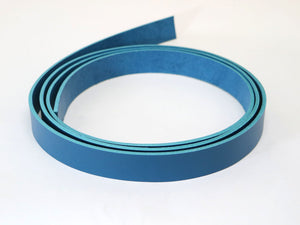 Blue Veg Tan Leather Strip, 60" in Length, Premium Vegetable Tanned Leather Strap - Stonestreet Leather