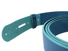 Load image into Gallery viewer, Blue Vegetable Tanned Leather Belt Blank w/ Matching Keeper | 60&quot;-70&quot; Length - Stonestreet Leather
