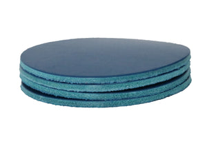 Blue Vegetable Tanned Leather Coaster Shapes (Round), 4"x4" - Stonestreet Leather