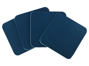 Blue Vegetable Tanned Leather Coaster Shapes (Square), 4"x4" - Stonestreet Leather