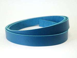 Blue Vegetable Tanned Leather Strip, 72” in Length, Premium Grade Leather - Stonestreet Leather