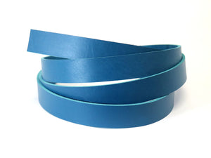 Blue Vegetable Tanned Leather Strip, 72” in Length, Premium Grade Leather - Stonestreet Leather