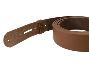 Brown Vegetable Tanned Leather Belt Blank w/ Matching Keeper | 60"-70" Length - Stonestreet Leather