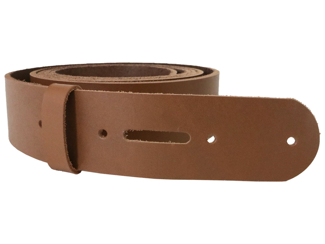 Brown Vegetable Tanned Leather Belt Blank w/ Matching Keeper | 60
