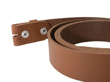 Cargar imagen en el visor de la galería, Brown Vegetable Tanned Leather Belt Blank W/ Snaps and Matching Keeper | 60&quot;-70&quot; Length - Stonestreet Leather
