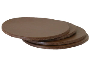 Caramel Brown Vegetable Tanned Leather Coaster Shapes (Round), 4"x4" - Stonestreet Leather