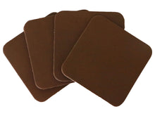 Cargar imagen en el visor de la galería, Caramel Brown Vegetable Tanned Leather Coaster Shapes (Square), 4&quot;x4&quot; - Stonestreet Leather
