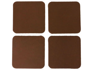 Caramel Brown Vegetable Tanned Leather Coaster Shapes (Square), 4"x4" - Stonestreet Leather