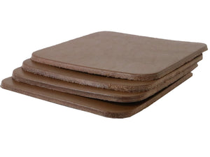 Caramel Brown Vegetable Tanned Leather Coaster Shapes (Square), 4"x4" - Stonestreet Leather