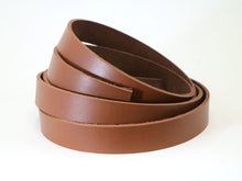 Cargar imagen en el visor de la galería, Caramel Brown Vegetable Tanned Leather Strips, 72” in Length, Premium Grade Leather - Stonestreet Leather
