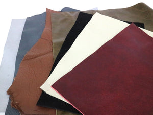 Chrome Tanned Mixed Color Upholstery Leather Remnants - Earth Tones - Stonestreet Leather
