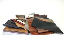 Cargar imagen en el visor de la galería, Chrome Tanned Mixed Color Upholstery Leather Remnants - Earth Tones - Stonestreet Leather
