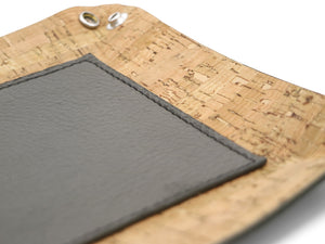 Contemporary Valet Tray - Italian Pebble Grain Leather Lined with Cork - Stonestreet Leather