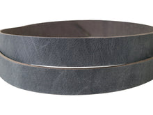 Load image into Gallery viewer, Dark Gray “STONE” Crazy Horse Buffalo Leather Strip, 48”- 60” Length - Stonestreet Leather
