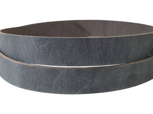 Dark Gray “STONE” Crazy Horse Buffalo Leather Strip, 48”- 60” Length - Stonestreet Leather