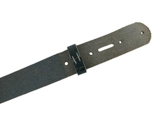 Denim Vintage Glazed Buffalo Leather Belt Blank With Matching Keeper, 50"-60"+ Length - Stonestreet Leather