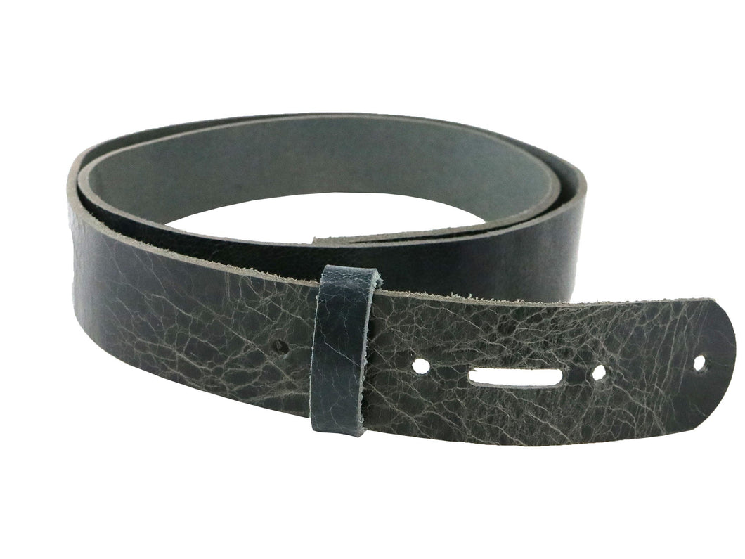 Denim Vintage Glazed Buffalo Leather Belt Blank With Matching Keeper, 50