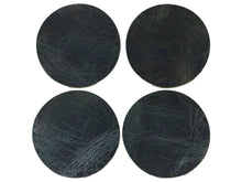 Load image into Gallery viewer, Denim Vintage Glazed Water Buffalo Leather Round Coaster Shapes, 4&quot;x4&quot; - Stonestreet Leather
