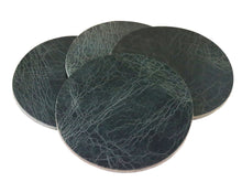 Cargar imagen en el visor de la galería, Denim Vintage Glazed Water Buffalo Leather Round Coaster Shapes, 4&quot;x4&quot; - Stonestreet Leather
