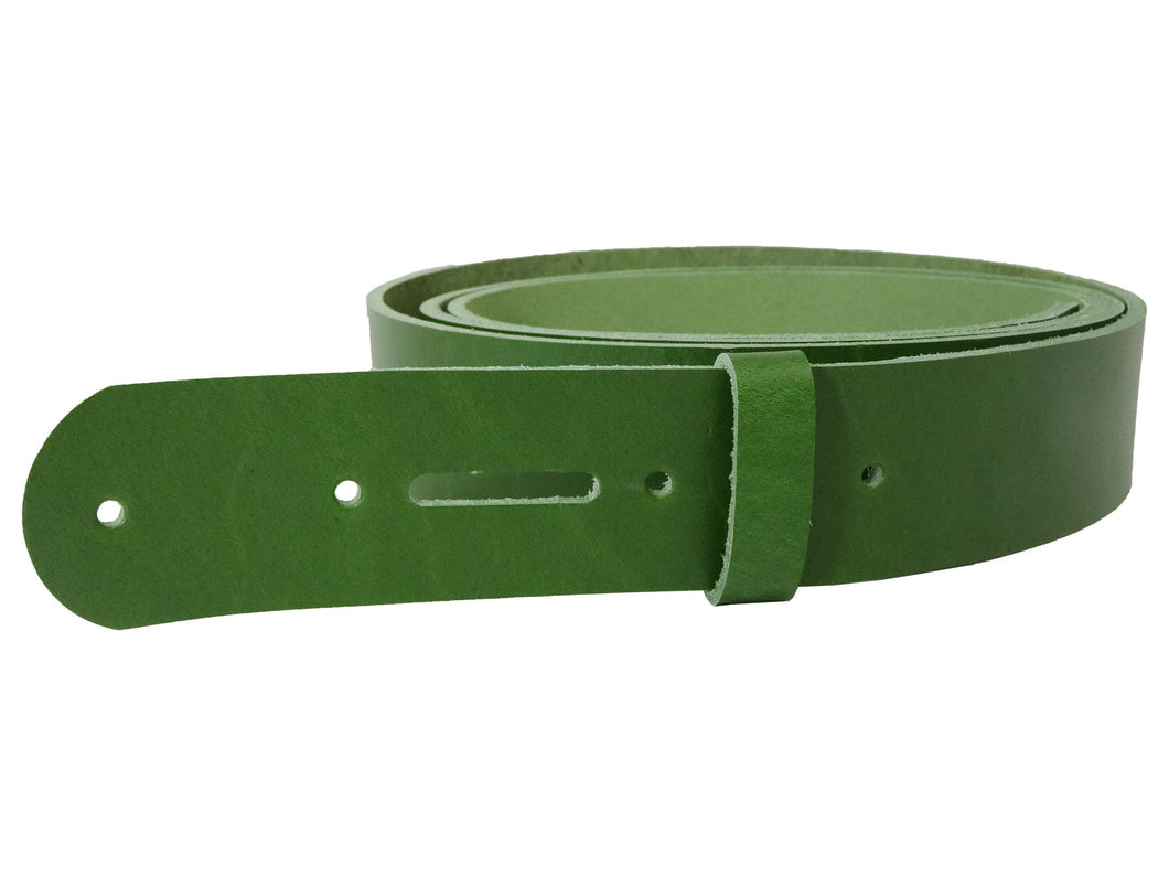 Green Vegetable Tanned Leather Belt Blank w/ Matching Keeper | 60