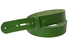 Load image into Gallery viewer, Green Vegetable Tanned Leather Belt Blank w/ Matching Keeper | 60&quot;-70&quot; Length - Stonestreet Leather
