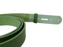 Load image into Gallery viewer, Green Vegetable Tanned Leather Belt Blank w/ Matching Keeper | 60&quot;-70&quot; Length - Stonestreet Leather
