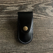 Cargar imagen en el visor de la galería, Handmade Leather Pocket Knife Holster, 3” pocket knife pouch with Belt Loop Snap Closure- Oxford Xcel Chrome Tan Leather - Stonestreet Leather
