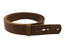 Load image into Gallery viewer, Light Brown, Matte Peanut West Tan, Buffalo Leather Belt Blank With Matching Keeper, 50&quot;-60&quot; Length - Stonestreet Leather
