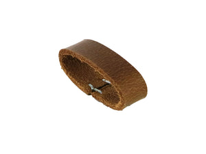 Light Brown, Matte Peanut West Tan, Buffalo Leather Belt Blank With Matching Keeper, 50"-60" Length - Stonestreet Leather
