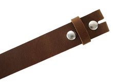 Cargar imagen en el visor de la galería, Light Brown Matte Peanut West Tan Buffalo Leather Belt Blank With Snaps &amp; Keeper, 50&quot;-60&quot; Length, Choice Of Snaps - Stonestreet Leather
