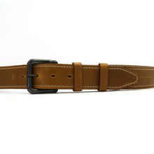 Cargar imagen en el visor de la galería, Light Brown Men&#39;s Dress Belt - Oxford Xcel Leather &quot;SUNFLOWER&quot; with White Thread - Stonestreet Leather
