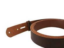 Load image into Gallery viewer, Matte Brown West Tan Buffalo Leather Belt Blank With Matching Keeper, 50&quot;-60&quot; Length - Stonestreet Leather
