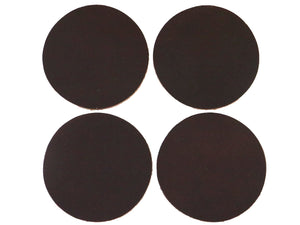 Matte Brown West Tan Water Buffalo Leather, Round Coaster Shapes, 4"x4" - Stonestreet Leather