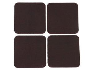 Matte Brown West Tan Water Buffalo Leather, Square Coaster Shapes, 4"x4" - Stonestreet Leather