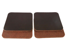 Load image into Gallery viewer, Matte Brown West Tan Water Buffalo Leather, Square Coaster Shapes, 4&quot;x4&quot; - Stonestreet Leather
