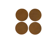 Cargar imagen en el visor de la galería, Modern Round Coaster Set - Oxford Xcel Leather Backed with Cork - Stonestreet Leather
