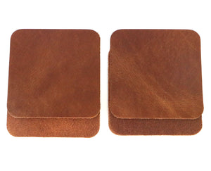 Peanut (Light Brown) West Tan Water Buffalo Leather, Square Coaster Shapes, 4"x4" - Stonestreet Leather