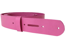 Load image into Gallery viewer, Pink Vegetable Tanned Leather Belt Blank w/ Matching Keeper | 60&quot;-70&quot; Length - Stonestreet Leather
