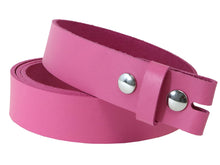 Cargar imagen en el visor de la galería, Pink Vegetable Tanned Leather Belt Blank W/ Snaps and Matching Keeper | 60&quot;-70&quot; Length - Stonestreet Leather
