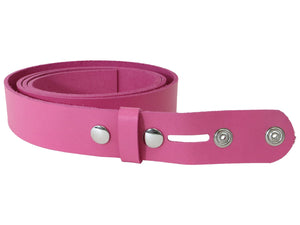 Pink Vegetable Tanned Leather Belt Blank W/ Snaps and Matching Keeper | 60"-70" Length - Stonestreet Leather