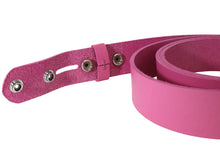 Load image into Gallery viewer, Pink Vegetable Tanned Leather Belt Blank W/ Snaps and Matching Keeper | 60&quot;-70&quot; Length - Stonestreet Leather
