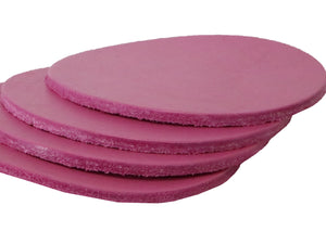 Pink Vegetable Tanned Leather Coaster Shapes (Round), 4"x4" - Stonestreet Leather