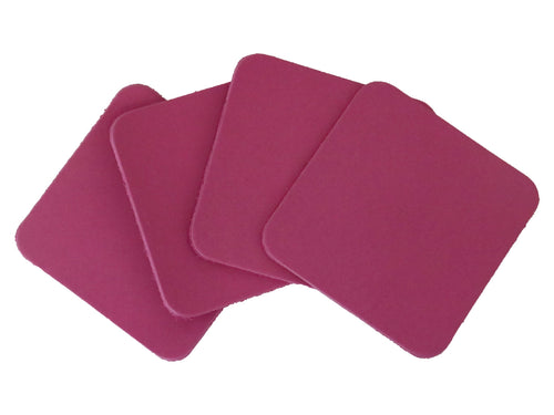 Pink Vegetable Tanned Leather Coaster Shapes (Square), 4