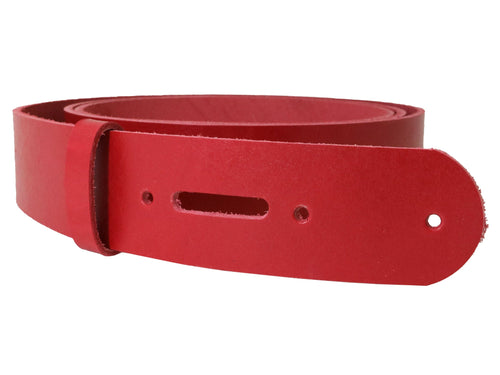 Red Vegetable Tanned Leather Belt Blank w/ Matching Keeper | 60