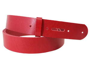 Red Vegetable Tanned Leather Belt Blank w/ Matching Keeper | 60"-70" Length - Stonestreet Leather