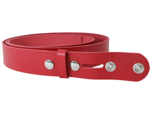 Cargar imagen en el visor de la galería, Red Vegetable Tanned Leather Belt Blank W/ Snaps and Matching Keeper | 60&quot;-70&quot; Length - Stonestreet Leather
